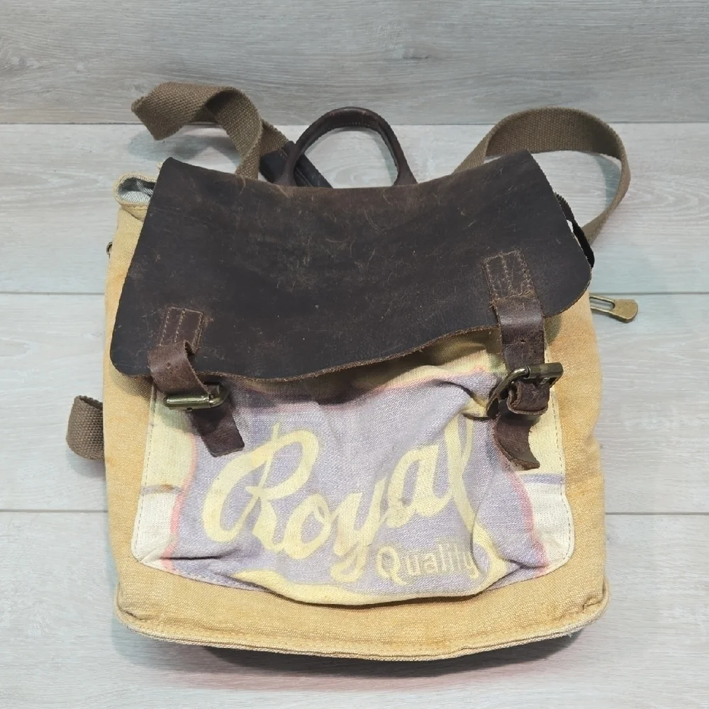 Vintage Selina Vaughan Royal Quality Brown& Tan Men's Bag Backpack